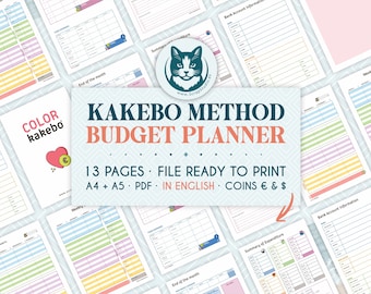Kakebo Method Budget Planner – Printable Money Organizer in English | Digital Download for USD and EUR | Minimalist Savings Tracker