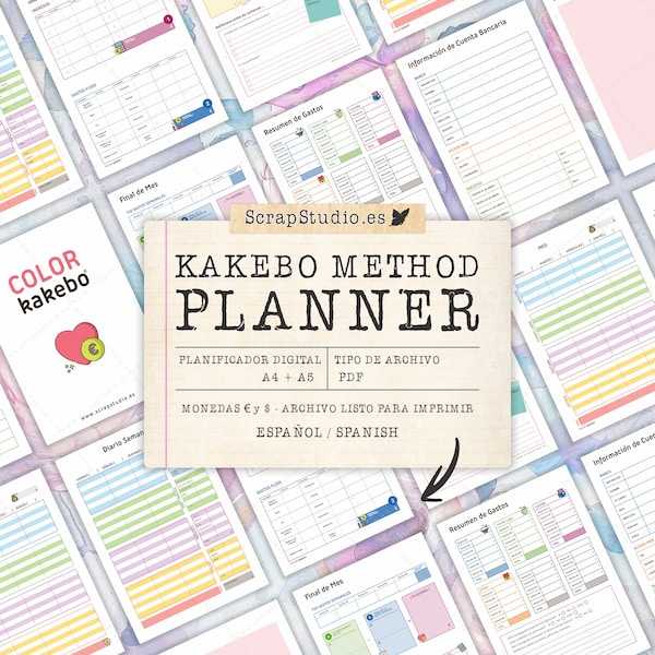 Método Kakebo Planner | Organiza Tus Sueños y Ahorra con Propósito | Monedas usd y eur | ESPAÑOL