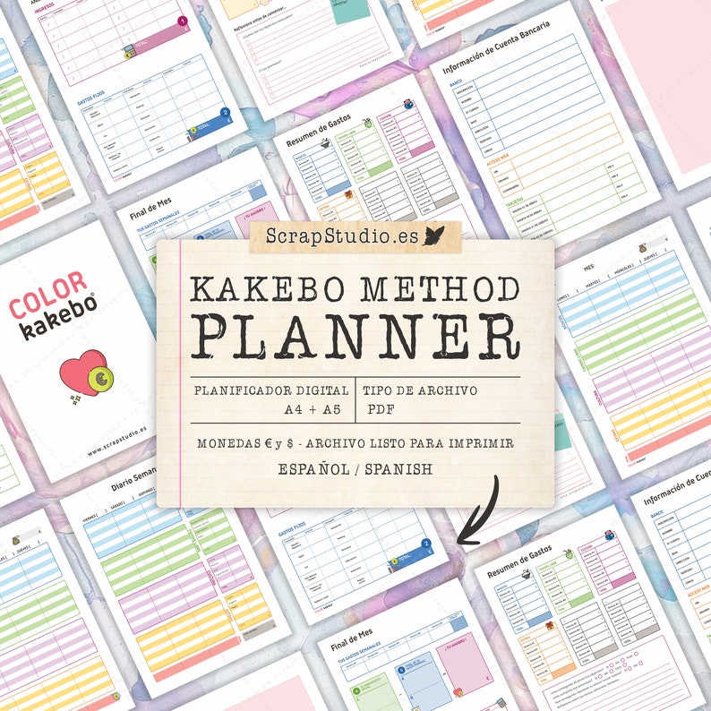 Kakebo Planner Method Organise Your Dreams and Save with Purpose usd & eur currencies SPANISH image 1