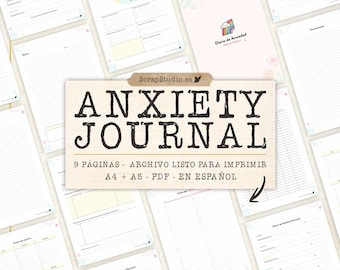 Anxiety Journal PDF in Spanish, Mental Health Planner, Self Care Workbook Printable, Depression Tracker, A4 A5 Size