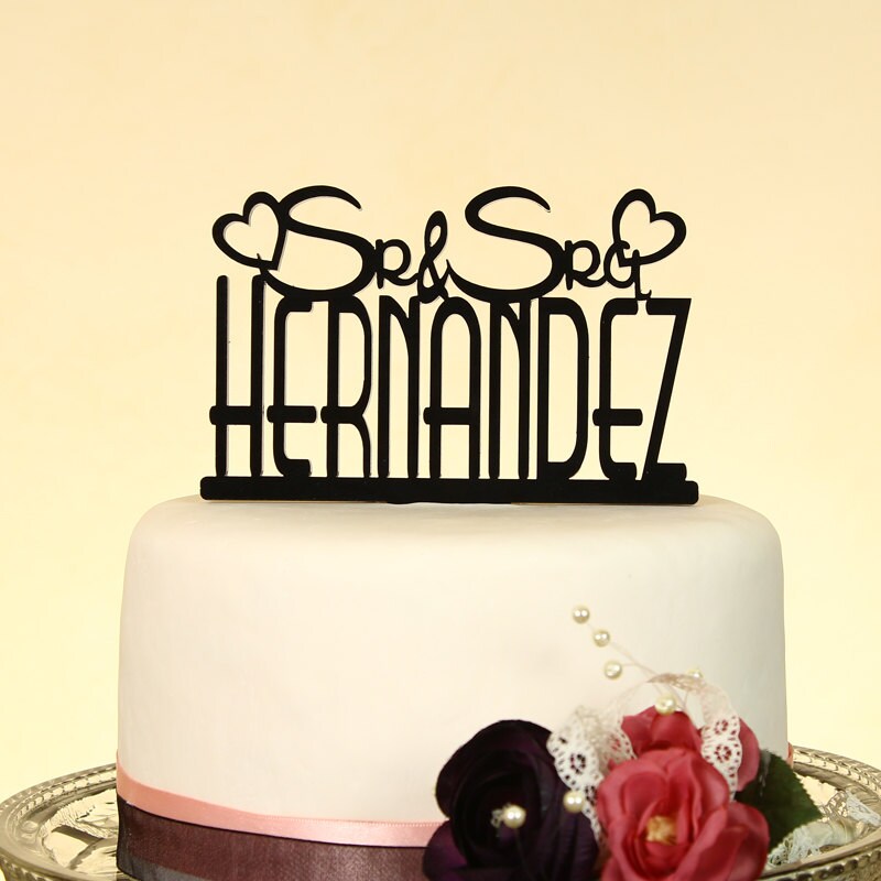 Wedding cake topper personalized in your name in Etsy