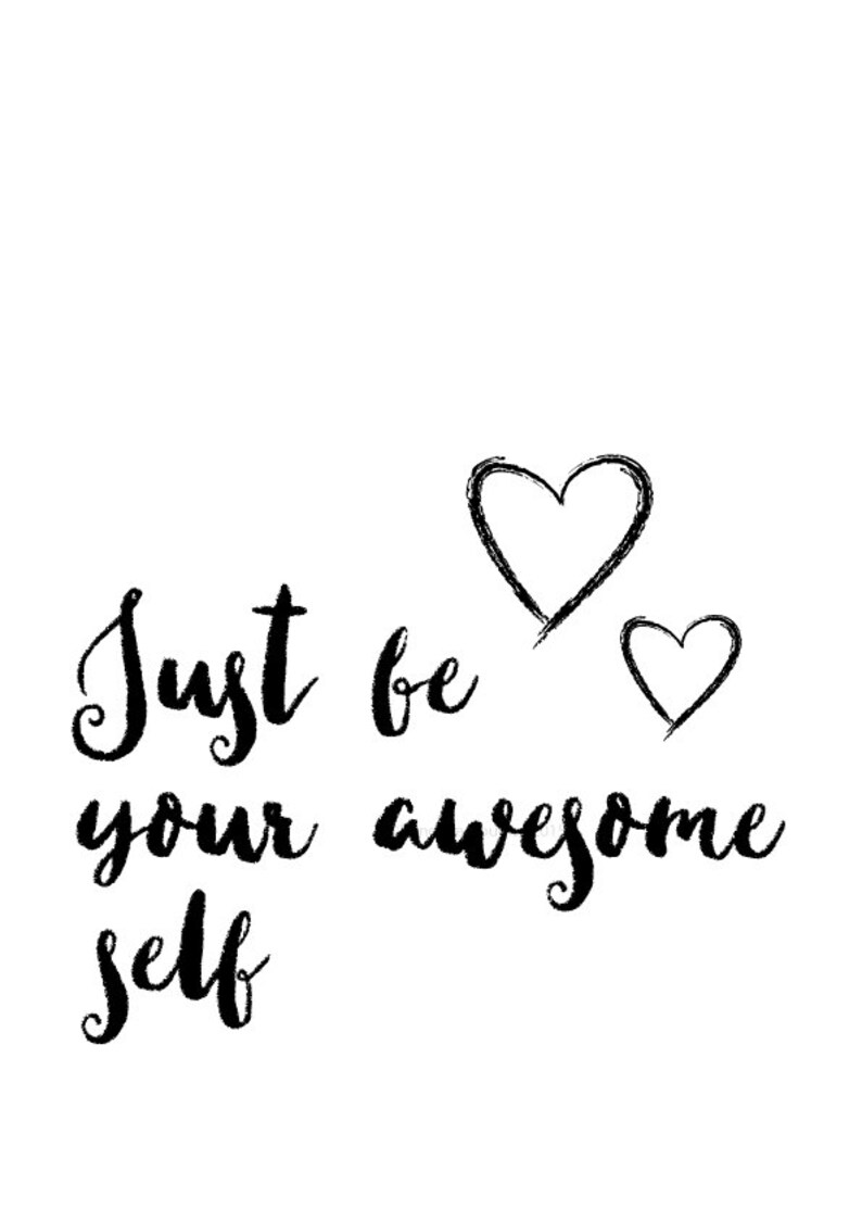 Just be your awesome self Postitive affirmation Illustration Art Print Wall Art Printable Digital Download image 2