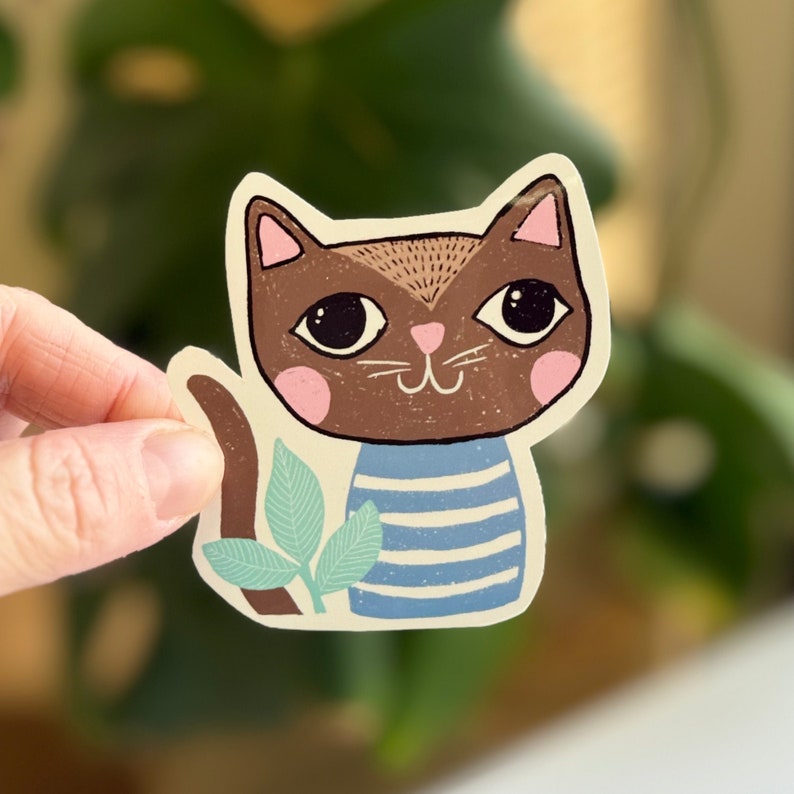 Kitty Cat Vinyl Sticker - Etsy
