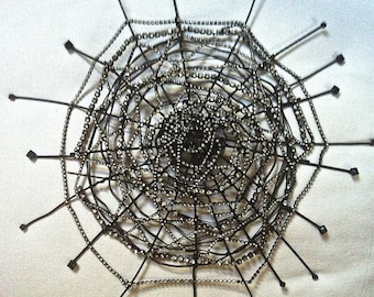 Gigantesco David Mandel Spider Web Broche de gemas, pedrería y cristales de Swarovski- Firmado