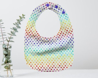 Rainbow Baby Bib: Cotton Flannel Drool Bib, Gender Neutral