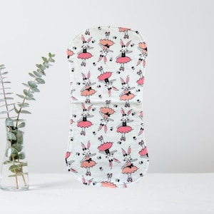 Reversible Burp Cloth: Ballet Mice & Woodland Animals, Soft Cotton Flannel