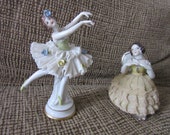 Pair of Vintage Porcelain Ballerina Figurines Dresden Volkstedt