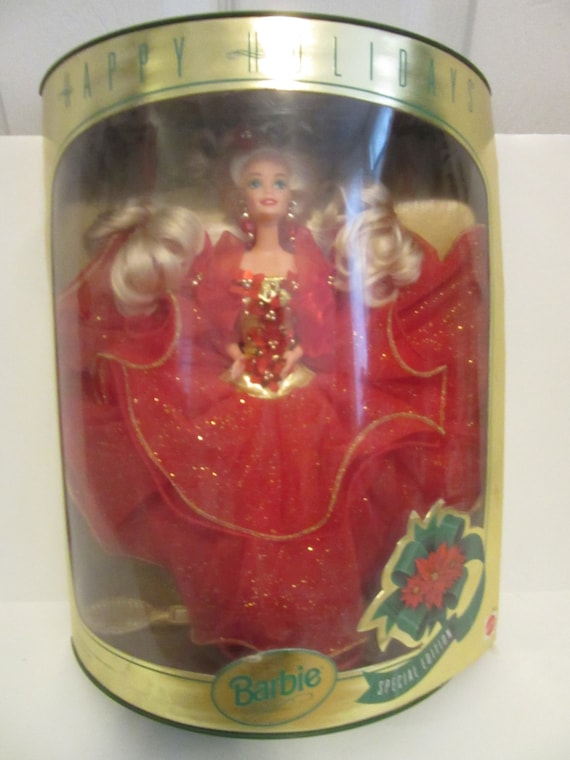 1993 Happy Holidays Special Edition Barbie Christmas Mattel Etsy