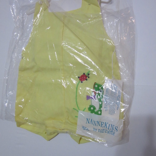 Vintage 1950s/1960s Child’s yellow frog jumper Nannekins by nannette with original tag/bag/hanger cotton