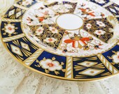 Vintage Royal Crown Derby Traditional Imari 9 39 39 Luncheon Plate, Bone China, Made in England, Cobalt Blue, gold, vintage dinnerware