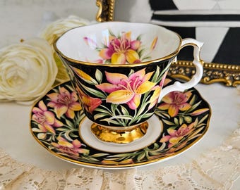 Royal Albert Prairie Lily Teacup & Saucer, Bone China Made in