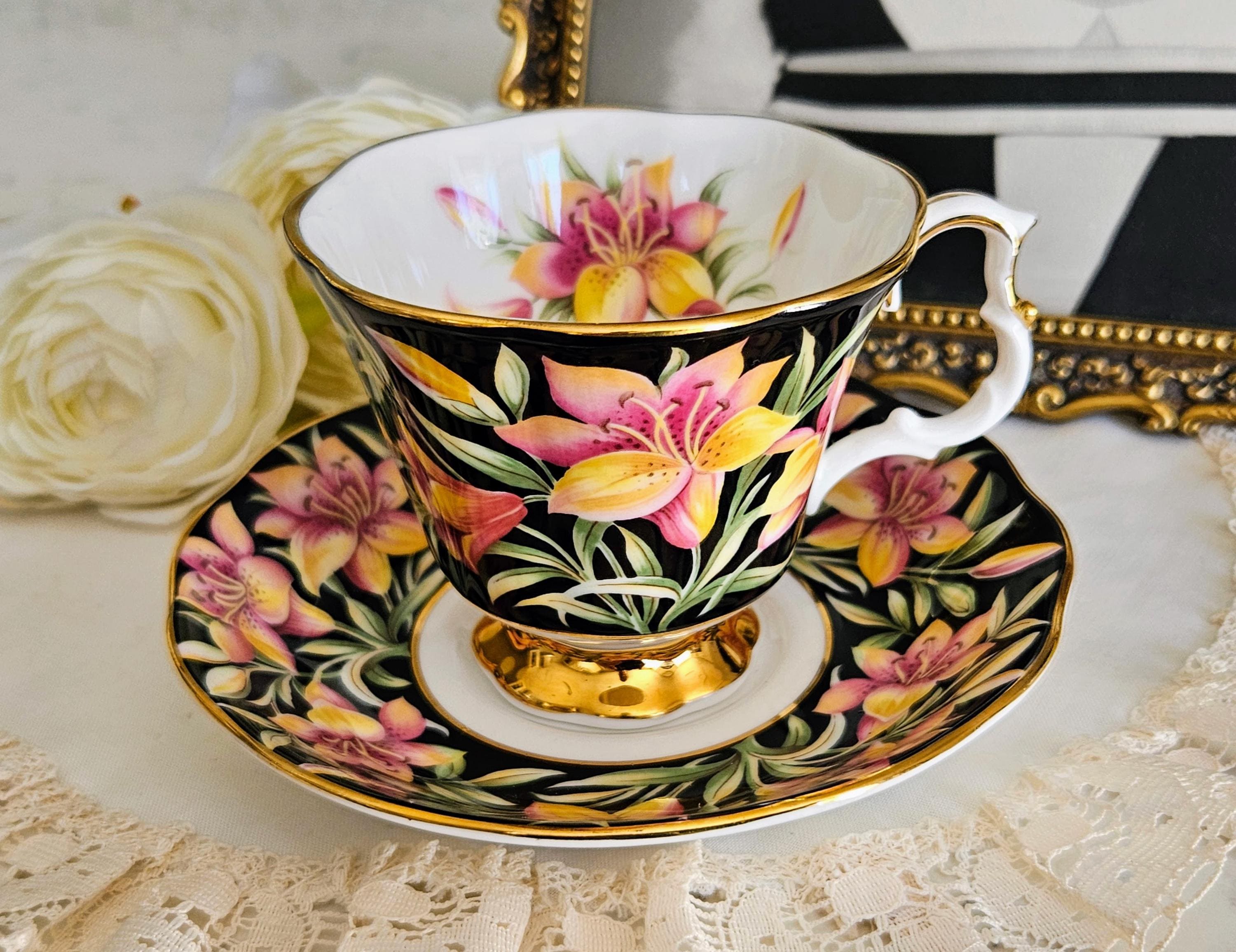 Royal Albert Prairie Lily Teacup & Saucer, Bone China Made in