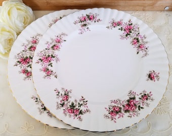 Set of 2 Royal Albert Lavender Rose Dinner Plates, Bone China Made in England, vintage dinnerware, china replacement, mix and match