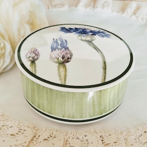 Vintage Villeroy and Boch Flora Candy Box/Jewelry Box, Fine China Made in Luxemburg, Cornflower, House Garden collection, vintage dinnerware