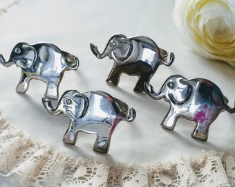Arthur Court Style Cast Aluminum Napkin Rings Elephant Trunk Up - Etsy display picture 1