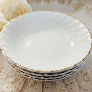Set of 4 British Anchor Hostess Tableware Fruit/Dessert/Ice Cream Nappies/Berry Bowls, Made in England, Staffordshire, vintage dinnerware