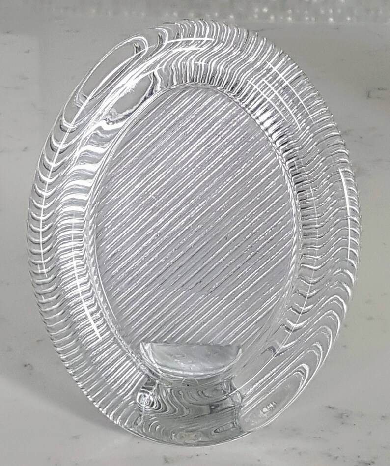 Mikasa Crystal Glass Oval Ribbed Picture Frame Vintage Japan