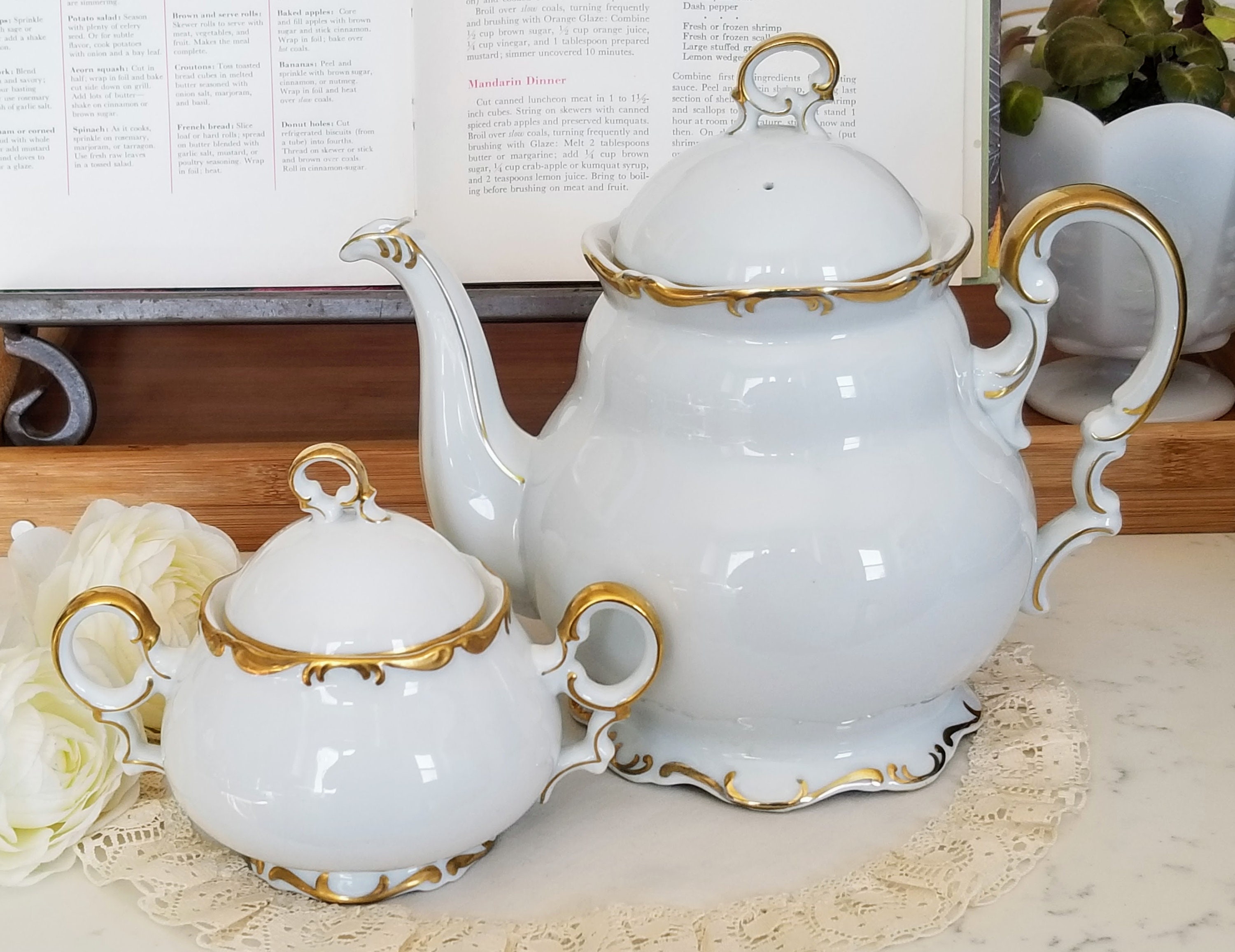 (7) Vintage Mini Fruit & Vegetable Teapot Set