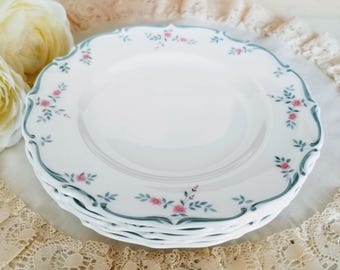 Set of 5 Royal Doulton Chatelaine Cake/Bread and Butter Plates, Bone China Made in England, H4960, vintage dinnerware