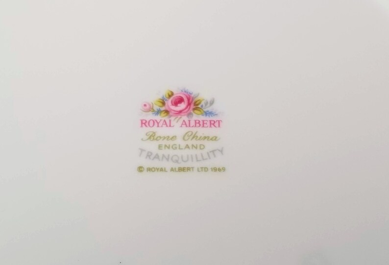 vintage dinnerware Bone China Made in England pink roses Vintage Royal Albert Tranquility Salad Plates gray swags china replacement