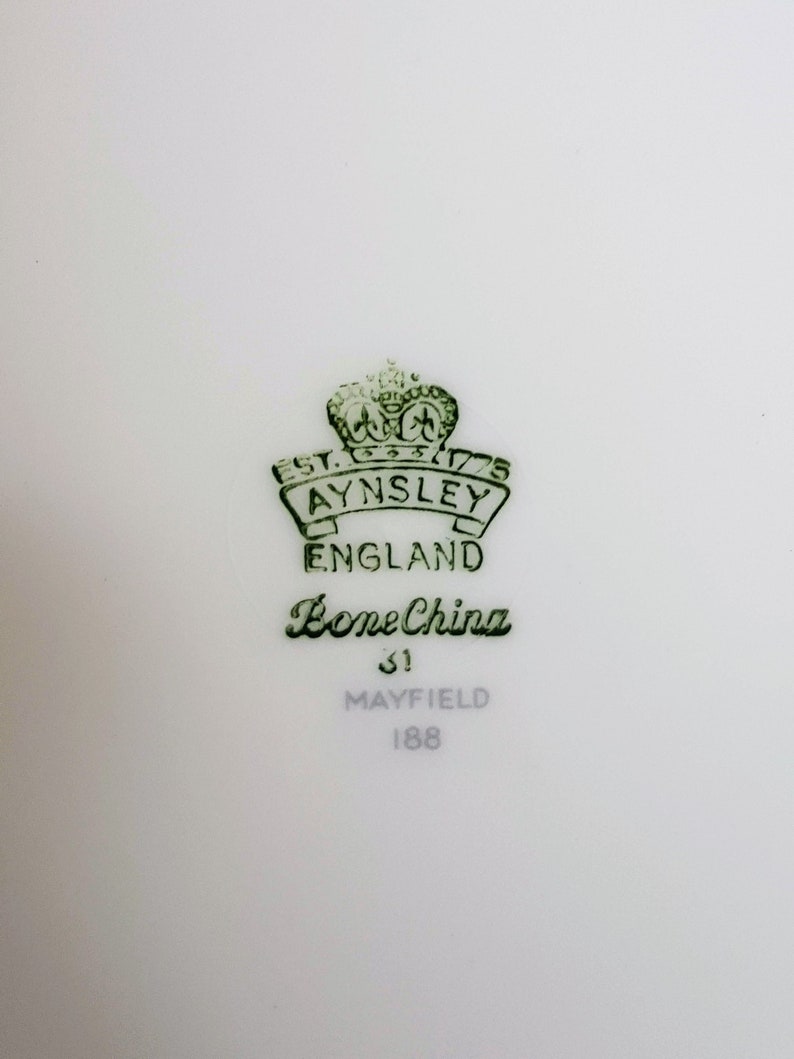 Mayfield English pottery vintage dinnerware Made in England Bone China china replacement Vintage Aynsley Dinner Plates