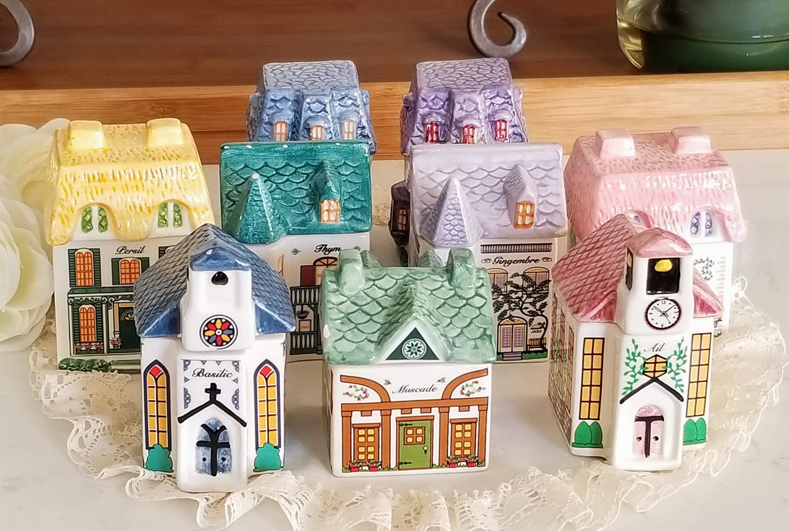 Vintage Avon Spice Village, French Writing, Collectible Herbs