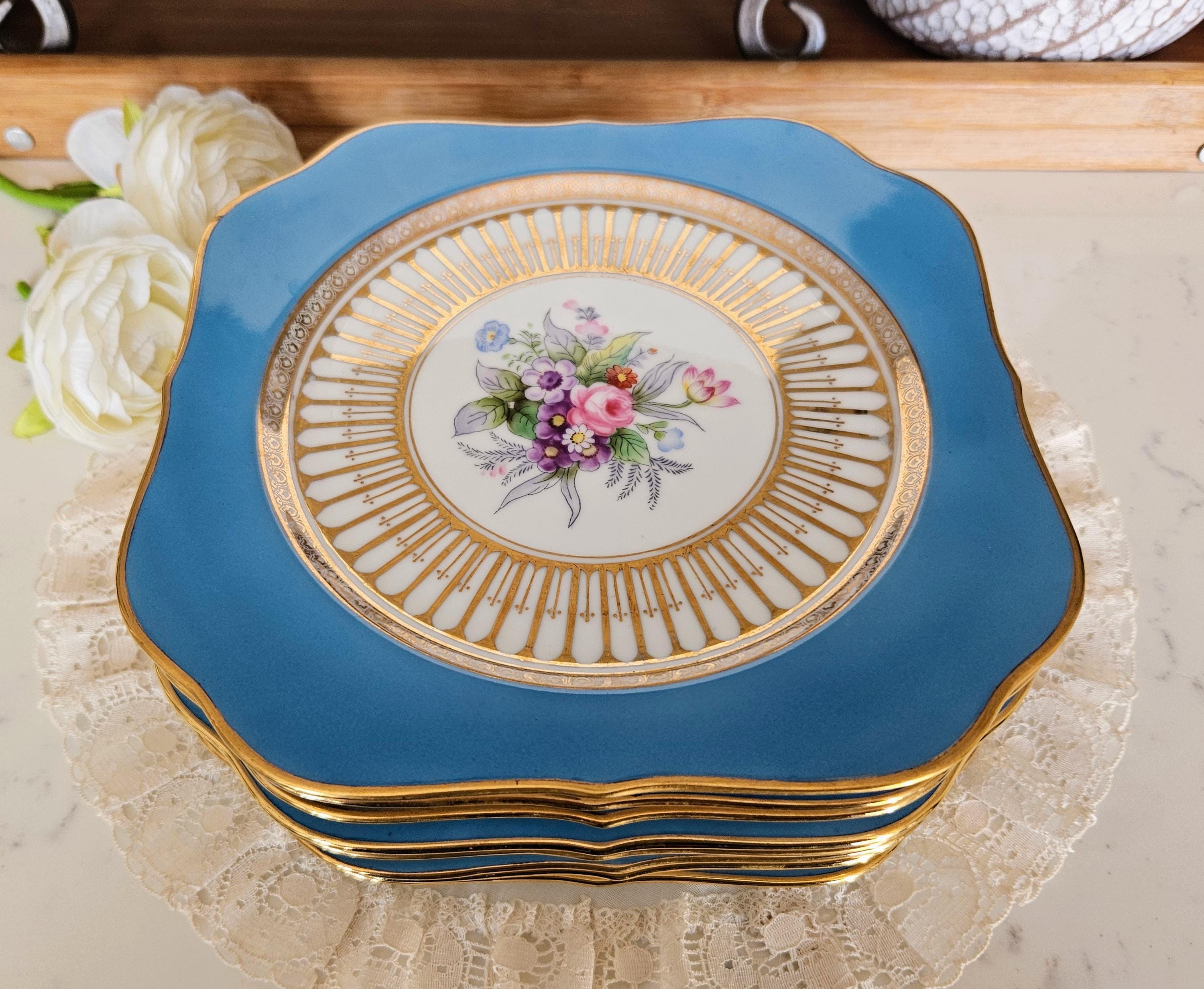 Set of 8 Noritake Japan 7 3/4'' Salad/cake Plates, Porcelain Made