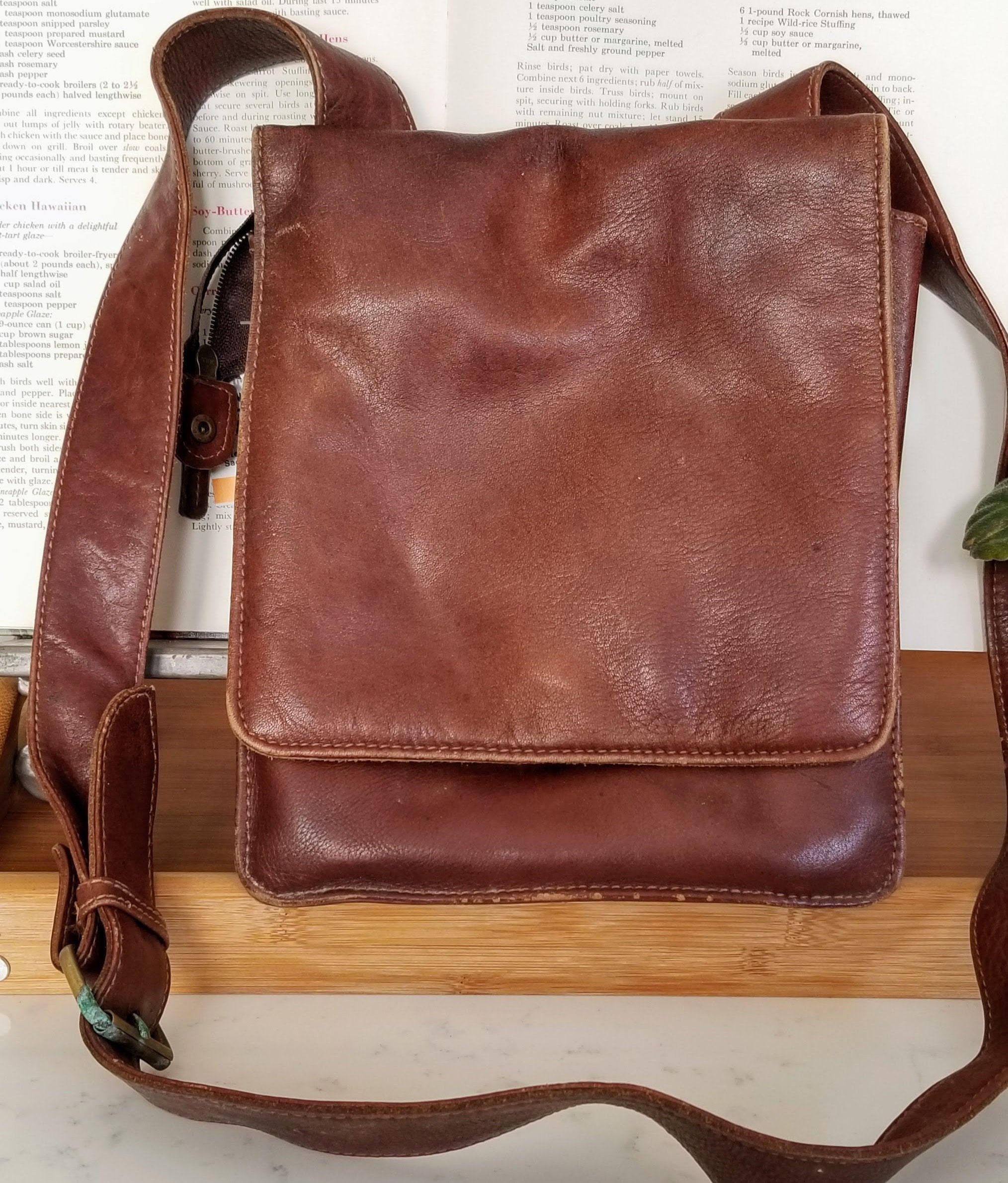 Vintage Hidesign Brown Satchel Bag Rustic Shoulder Bag Cross Etsy UK