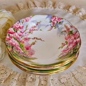 Set of 4 Royal Albert Blossom Time Fruit/Dessert/Ice Cream Bowls/Nappies, Bone China Made in England/Wedding/Registry Gift/vintage tea party
