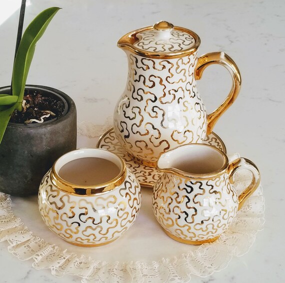 Vintage Tea Set Doulton Burslem NANKIN cream and sugar set tea Cosy