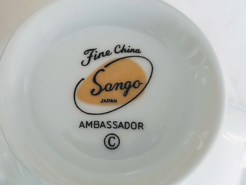 Set of Vintage Sango Fine China Ambassador Porcelain Tea Cups Etsy