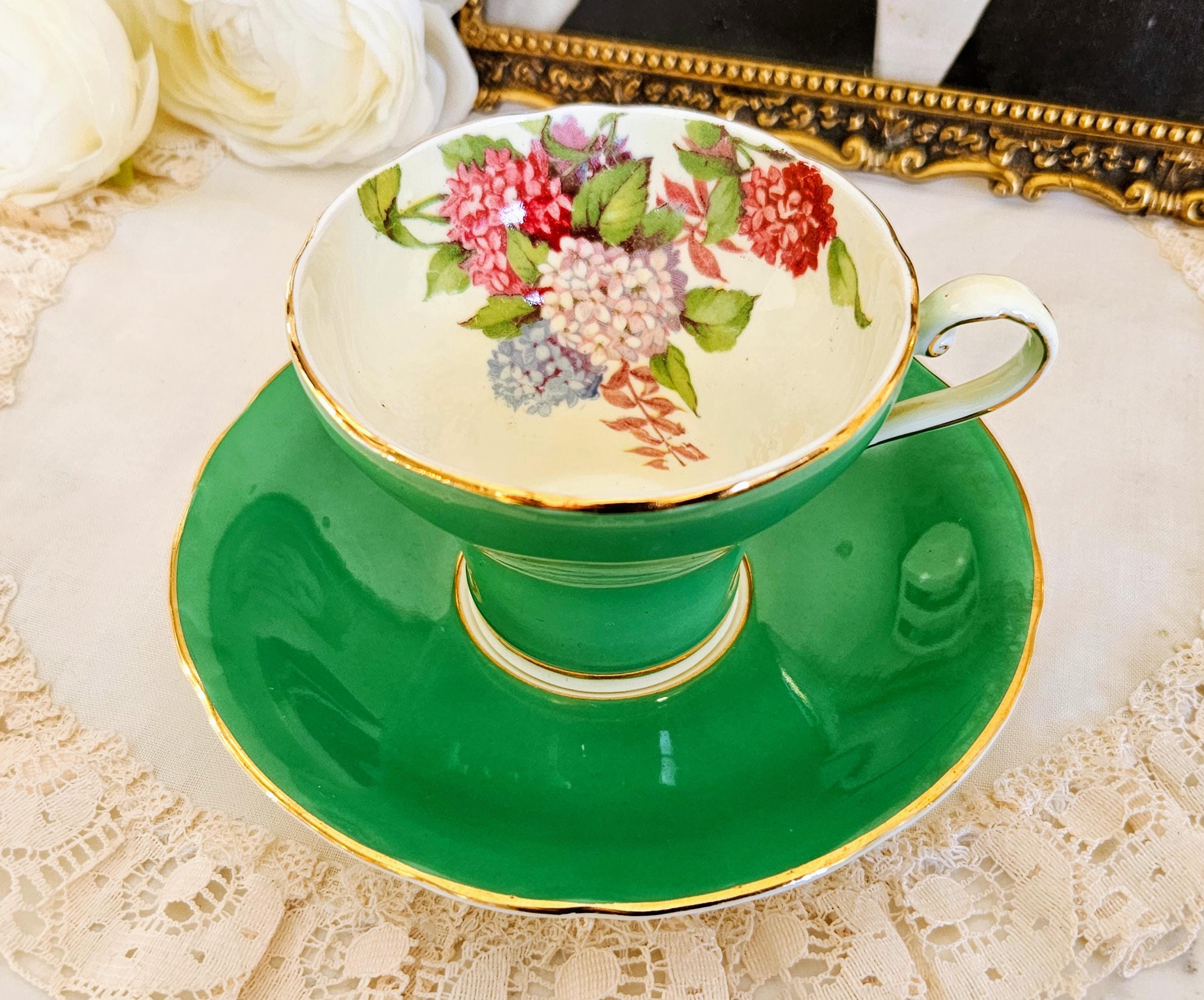 Vintage Aynsley Corset-shaped Teacup and Saucer Set, Bone China
