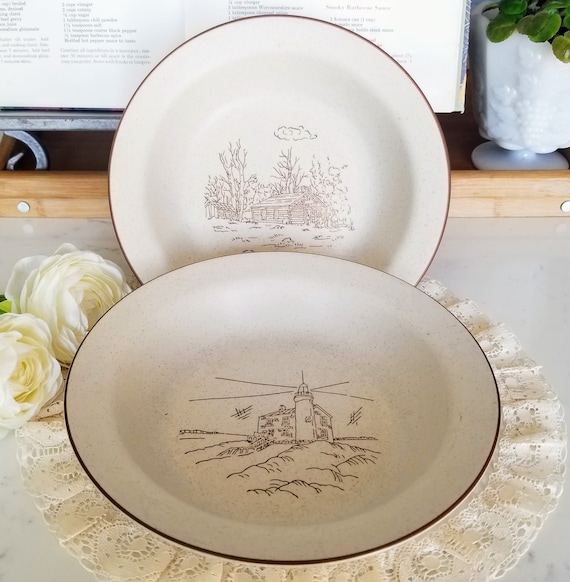 Log top cabin dinnerware