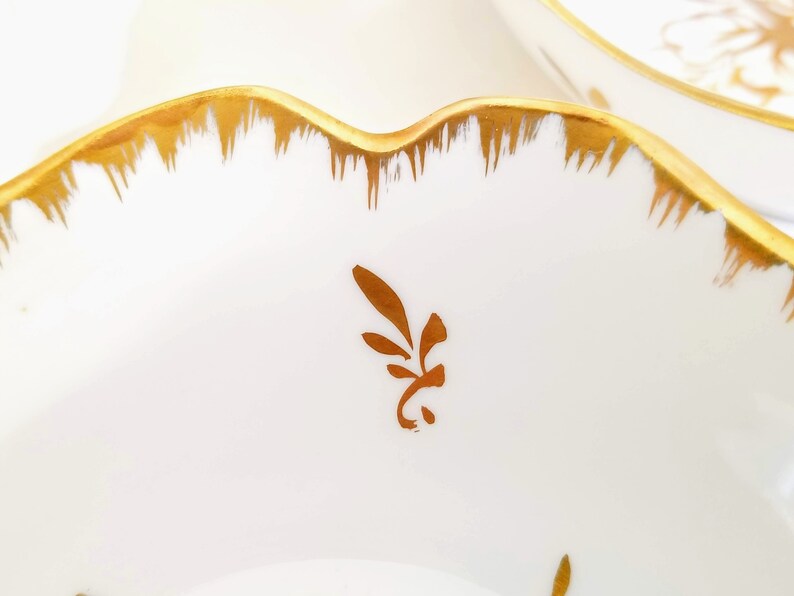 vintage home decorvanity decor Set of 2 Vintage Hand Painted BB TrinketMintRing Dishes Bon Bon Dishes Porcelain Made in France