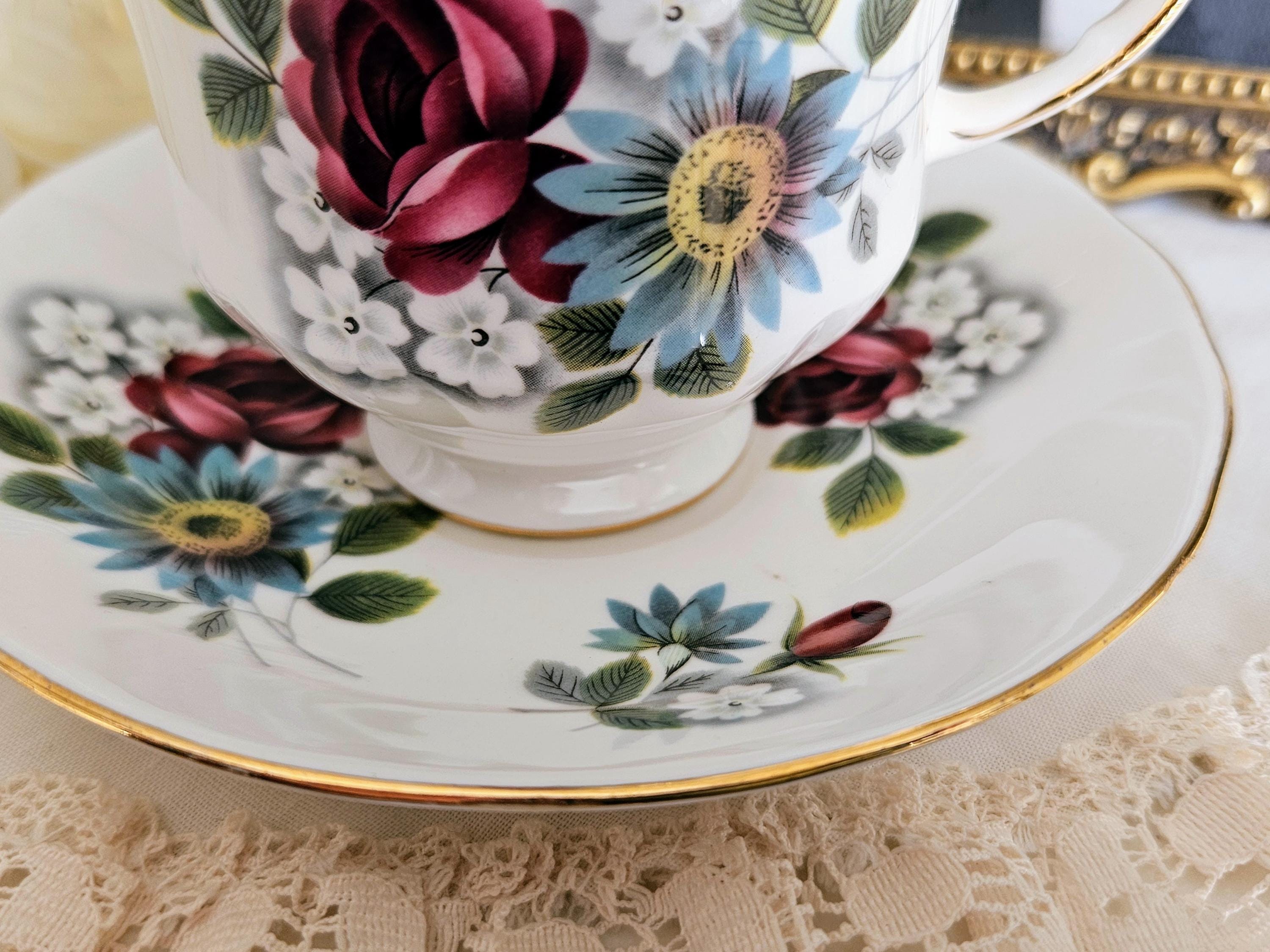 Vintage Queen Anne Teacup and Saucer Set, Bone China Made in