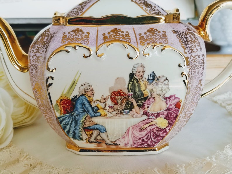 Vintage Sadler Cube Shaped Tea Set Teapot Creamer and Sugar Etsy