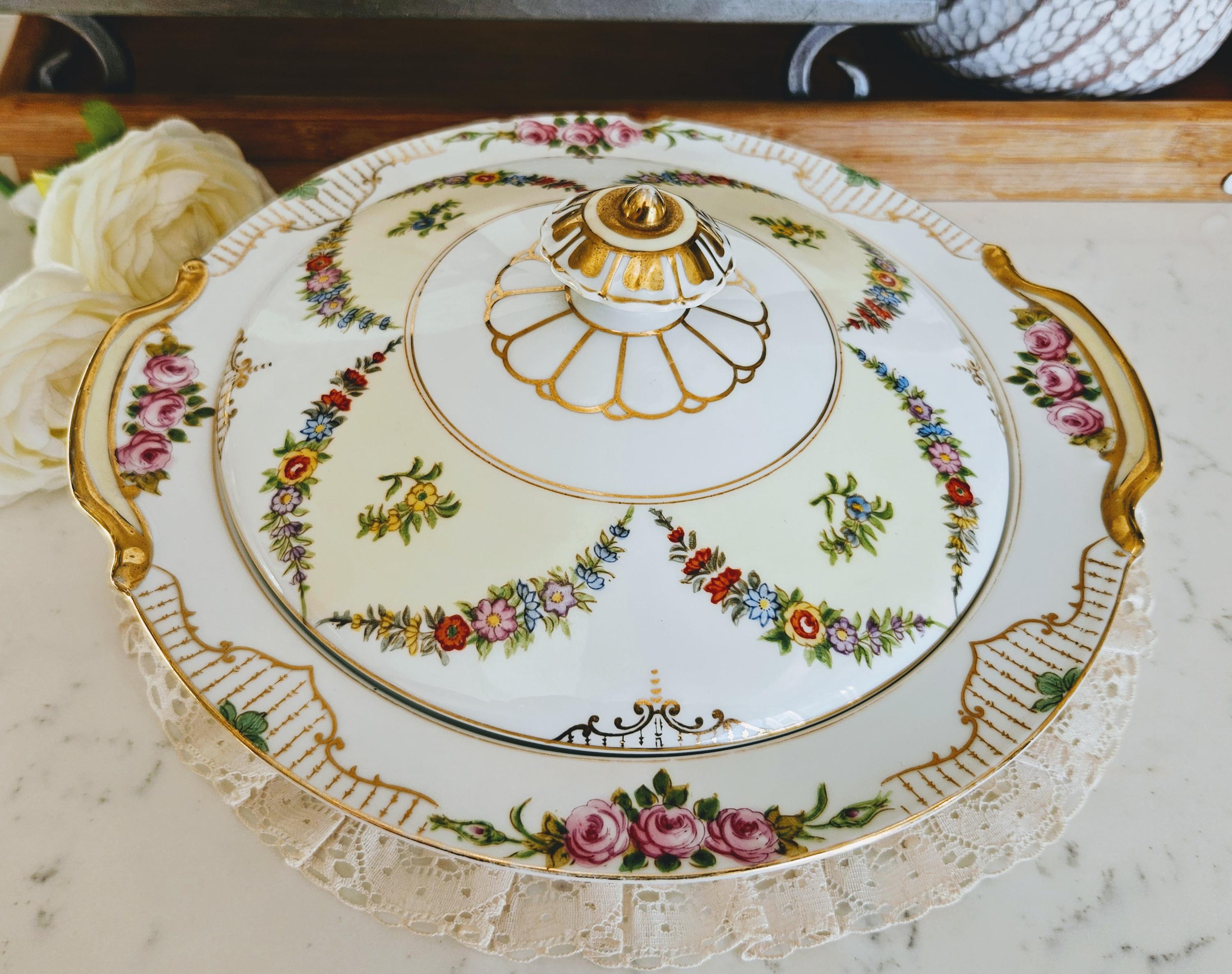 Vintage Noritake Rosedale Covered Vegetable Bowl, Made in Japan