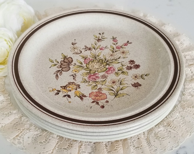 Set of 4 Royal Doulton Lambethware Gaiety Salad Plates, Stoneware Made