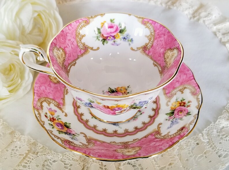 Lenox Autumn Teacup & Bread And Butter Plates Set X2 – Vintage Floral Gold Trim - View #13
