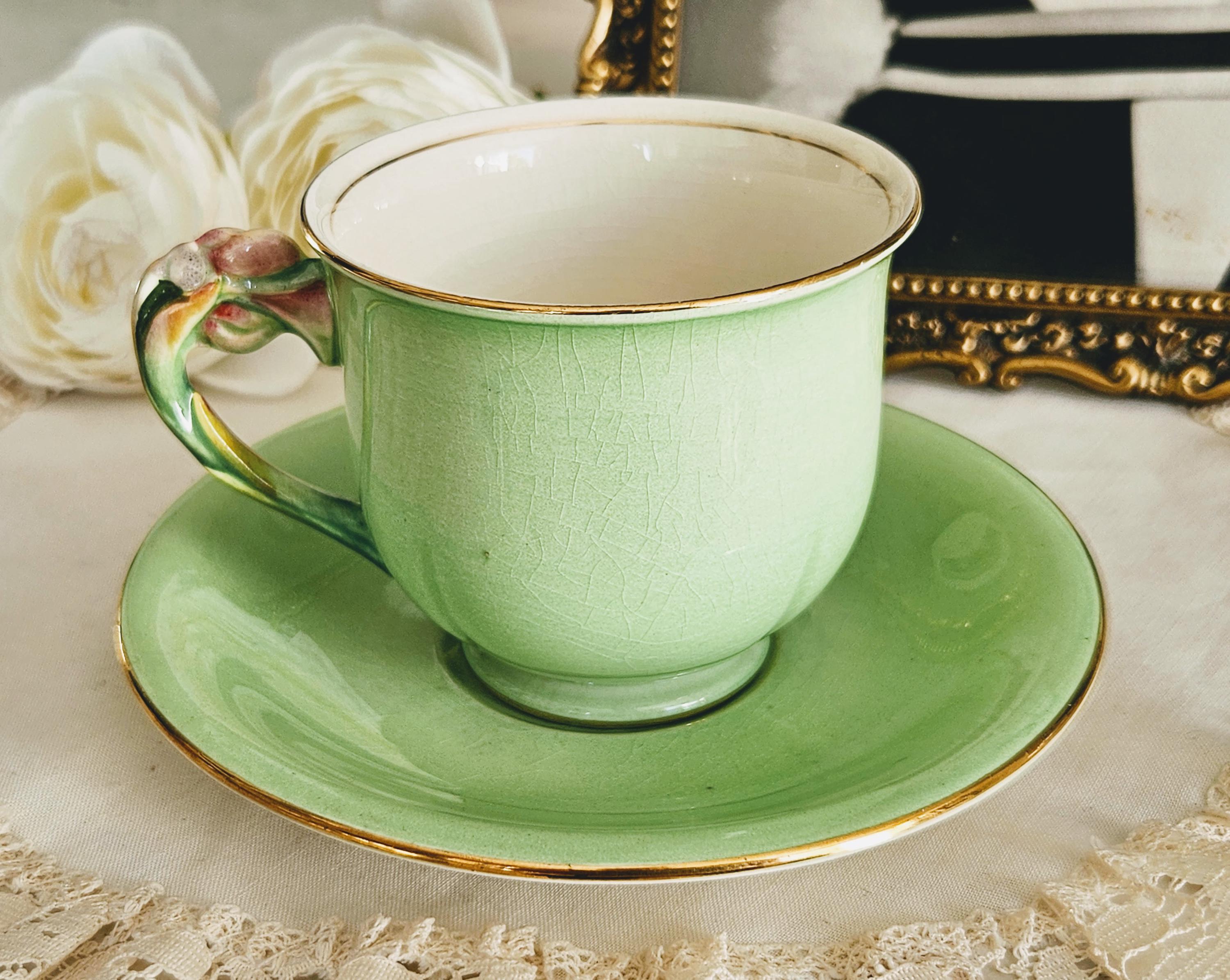 Royal Winton Grimwades Tiger Lily Green Teacup and Saucer Set