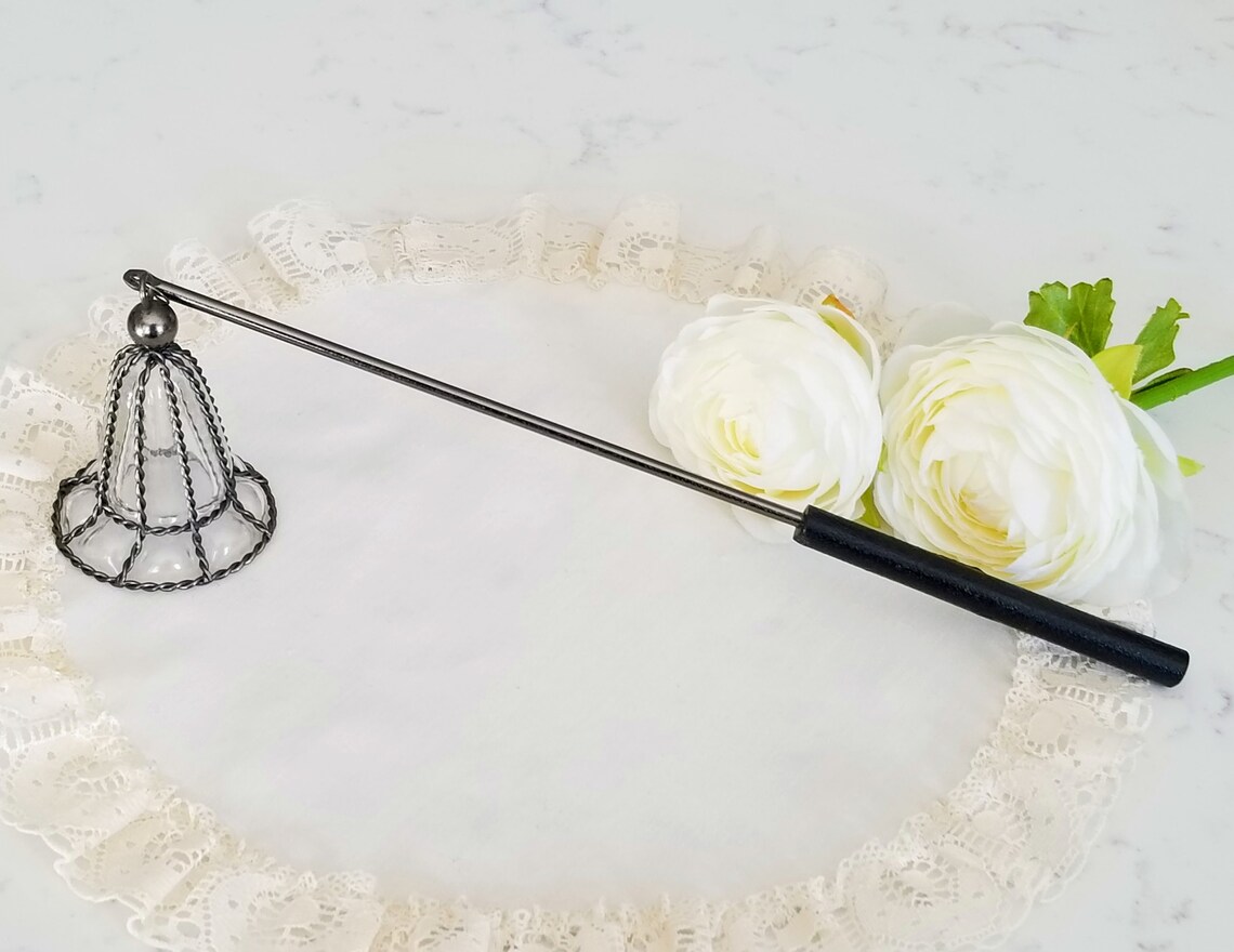 Vintage Two's Company Glass and Metal Candle Snuffer Etsy