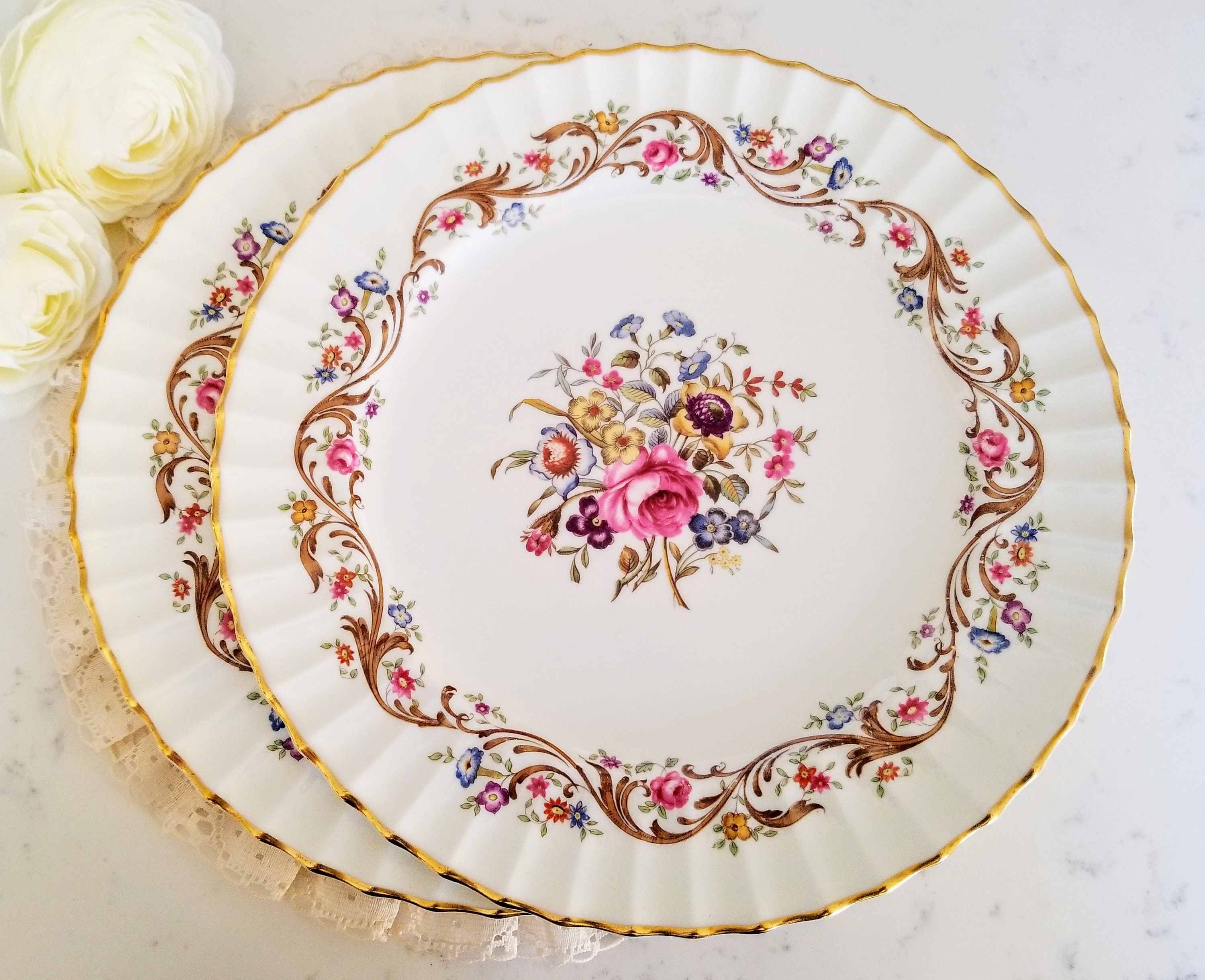 Set of 2 Royal Worcester Bournemouth Dinner Plates Bone China Etsy UK