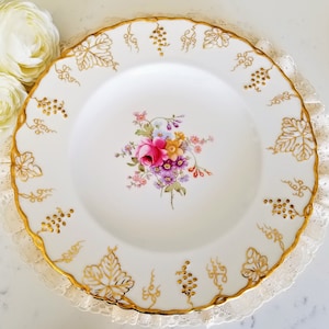 Vintage Royal Crown Derby Vine (Posie Center) Dinner Plates, Fine Bone China Made in England, vintage dinnerware, china replacement