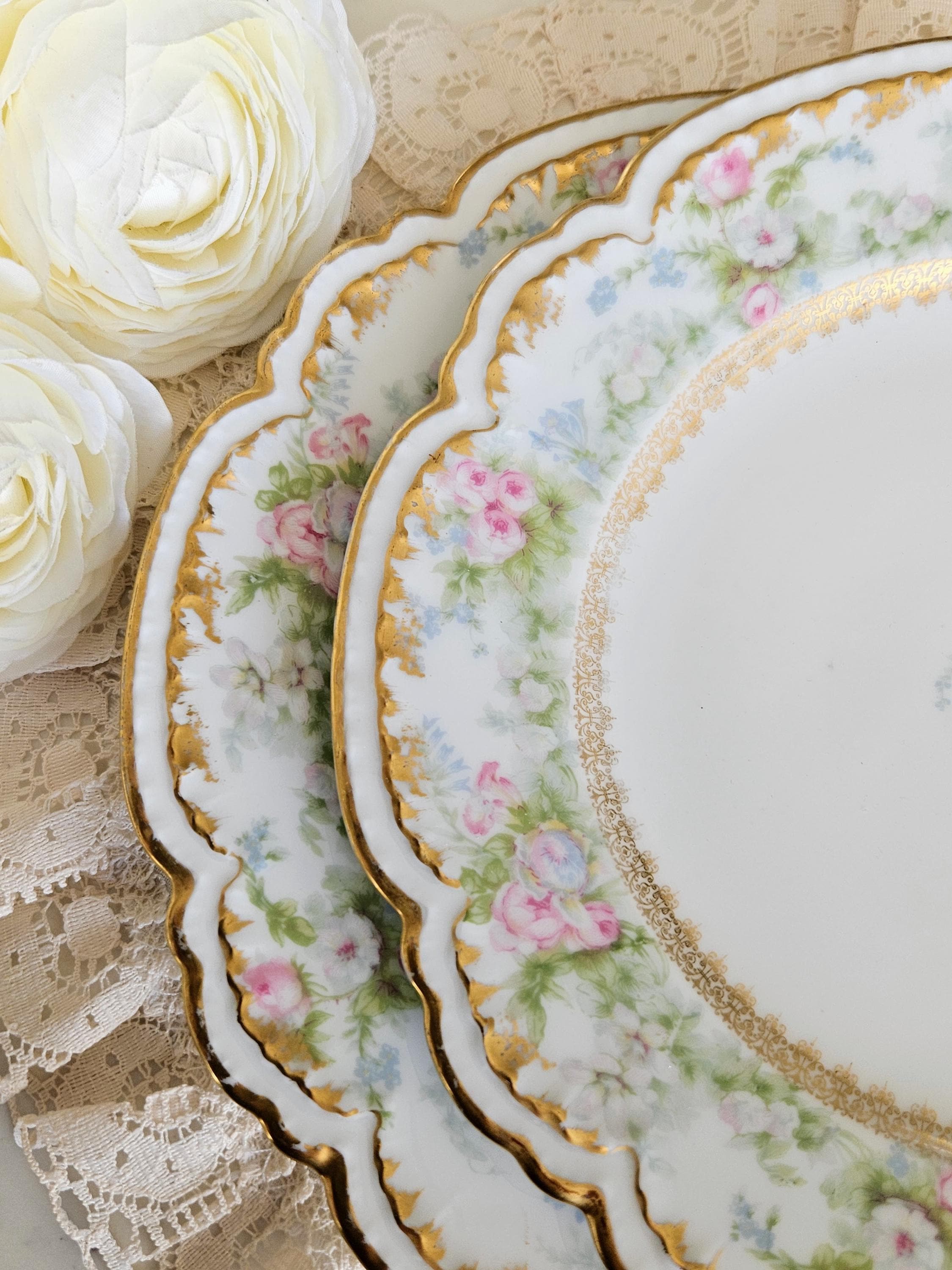 GDA Limoges Colonial House 8 1/2'' Salad/luncheon Plate, Porcelain
