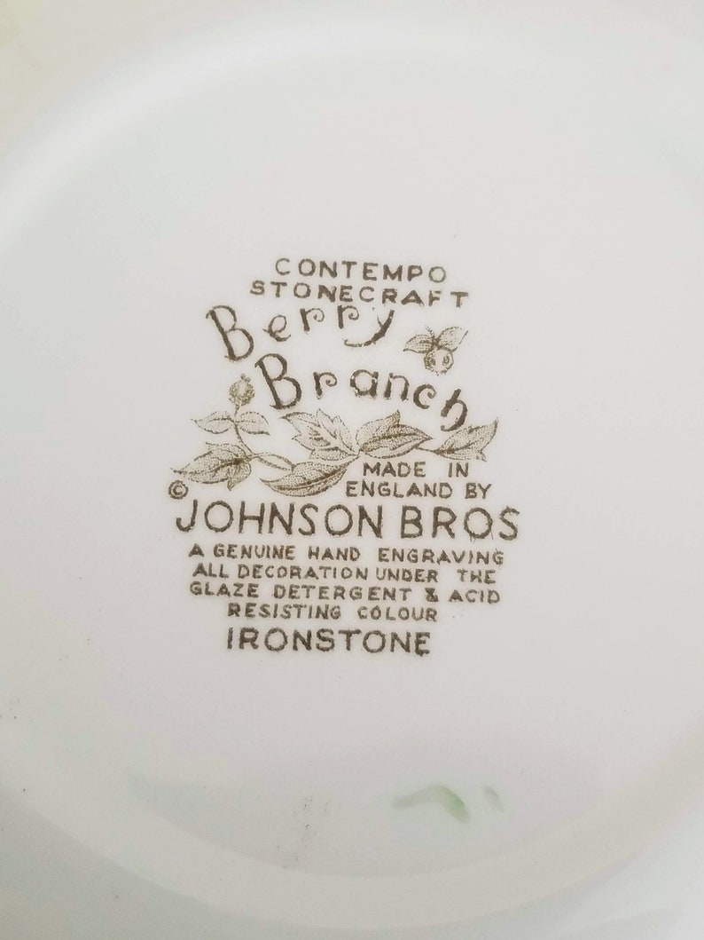 Johnson Brothers vintage dinnerwarebreakfast Vintage Bread and Butter Plates Berry Branch china replacement Ironstone Made in England