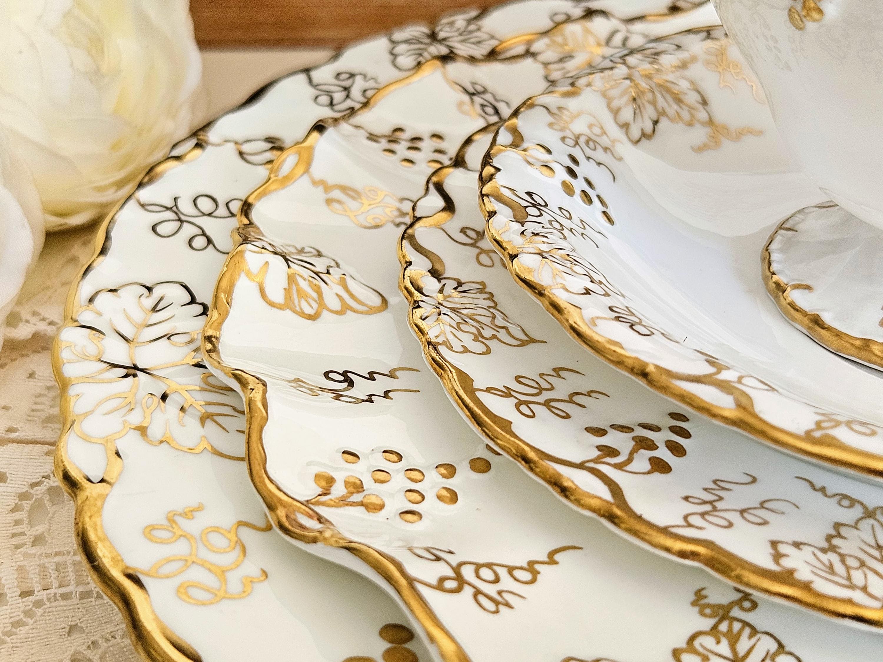 Vintage Royal Crown Derby Vine (posie Center) 5 Pieces Place