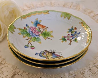 Vajilla vintage Herend Queen Victoria para frutas, helados o postres, de porcelana, fabricada en Hungría, con diseño floral.