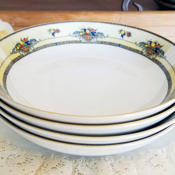 Set of 4 Royal Bayreuth Bavaria Soup Bowls, Porcelain Made in Germany, vintage dinnerware, china replacement