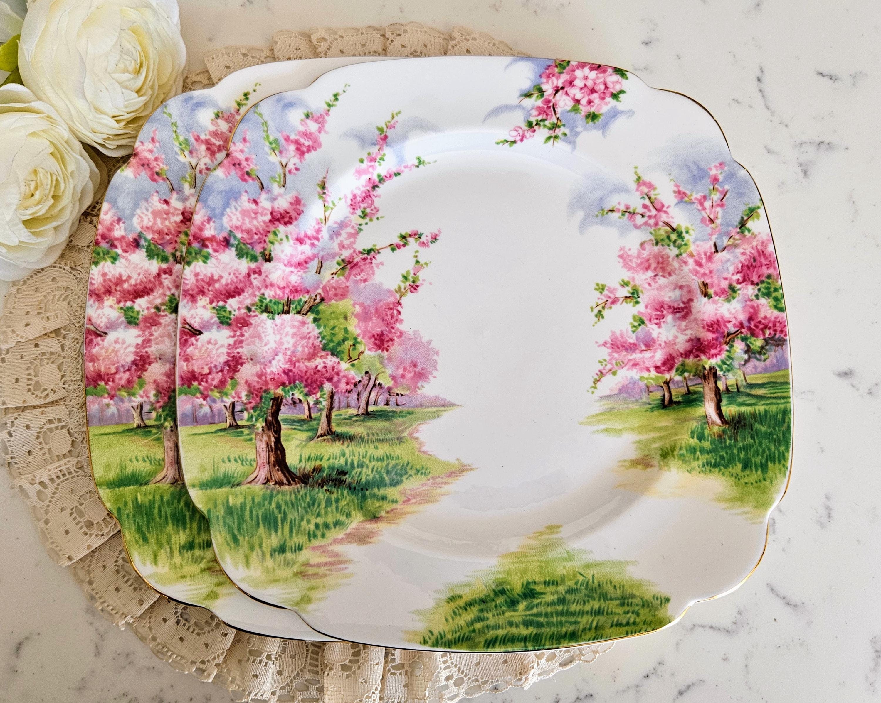Set of 2 Royal Albert Blossom Time Dinner/luncheon Plates, Bone