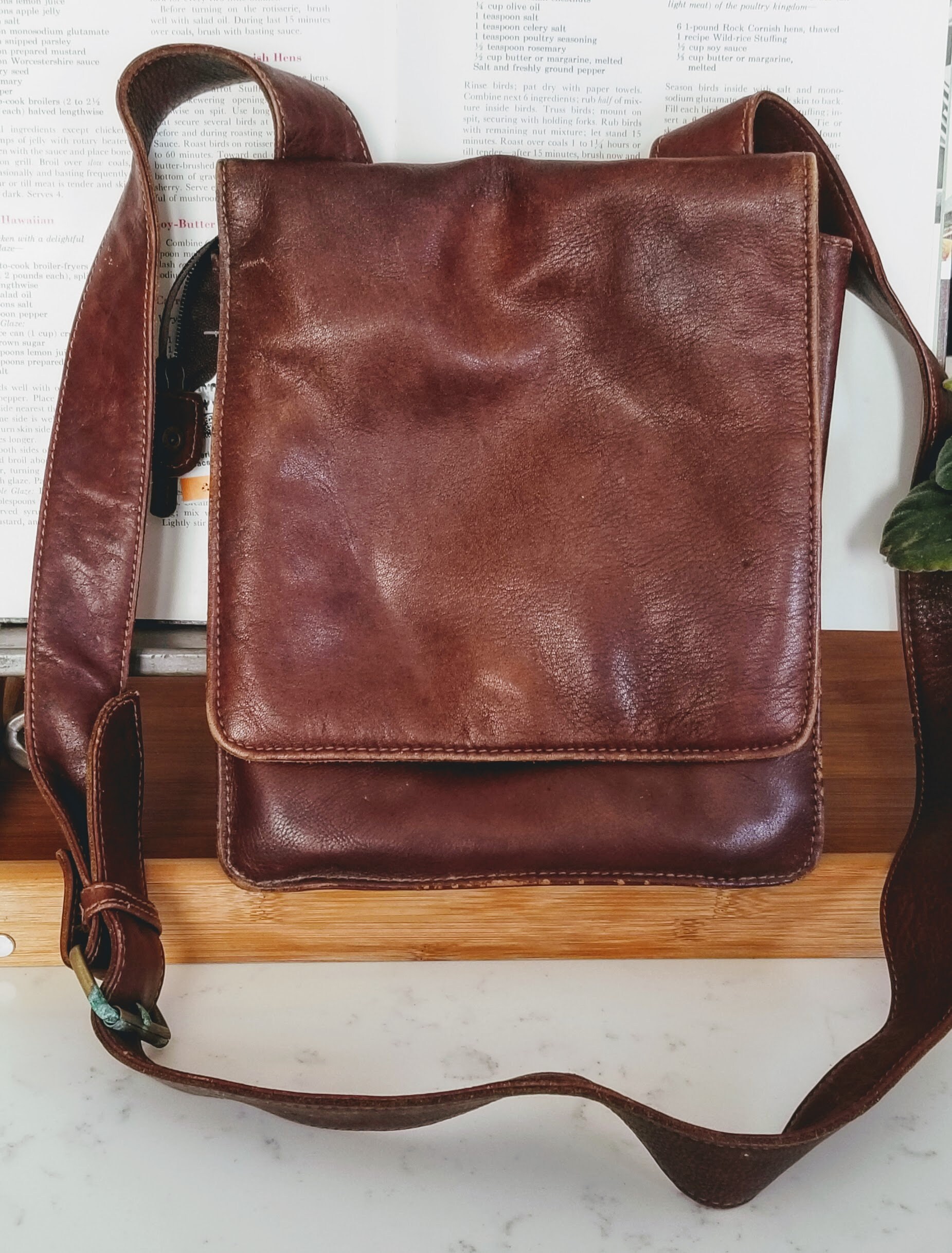 Vintage Hidesign Brown Satchel Bag Rustic Shoulder Bag Cross Etsy UK